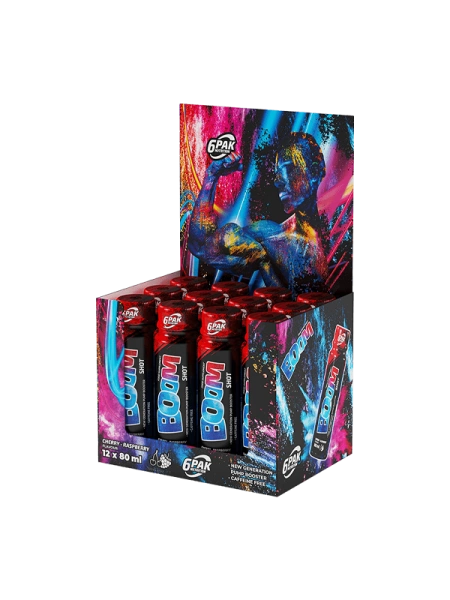 6PAK Boom Shot 80ml Trešnja-Malina – Pre-Workout Bez Stimulansa