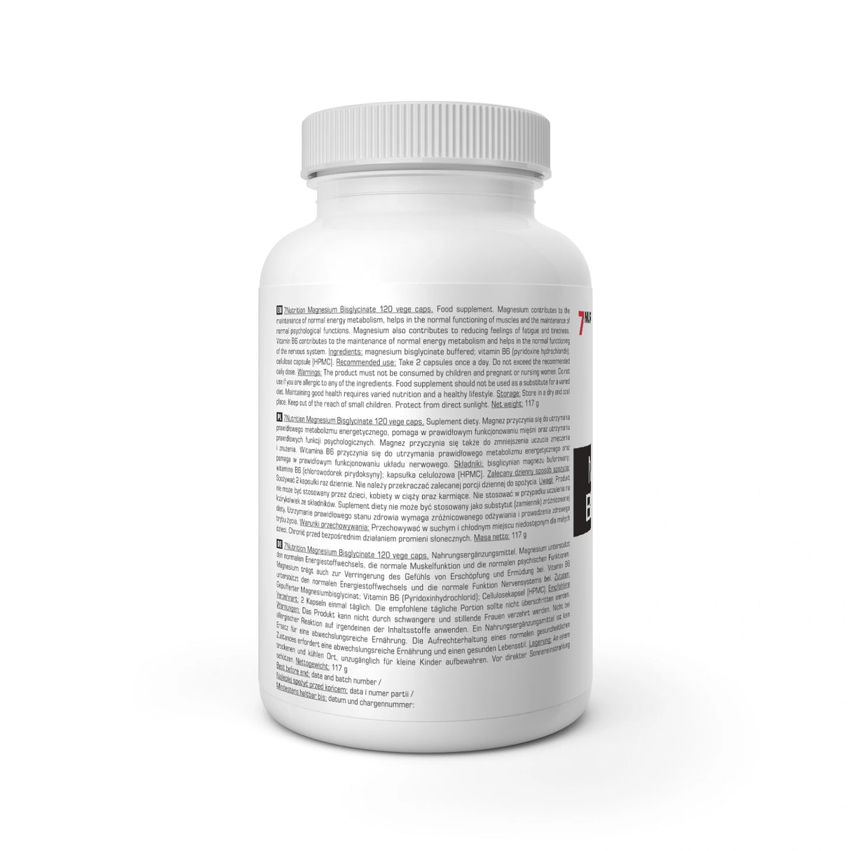 7Nutrition Magnesium Bisglycinate 120 vege kapsula – Magnezijum bisglicinat sa vitaminom B6