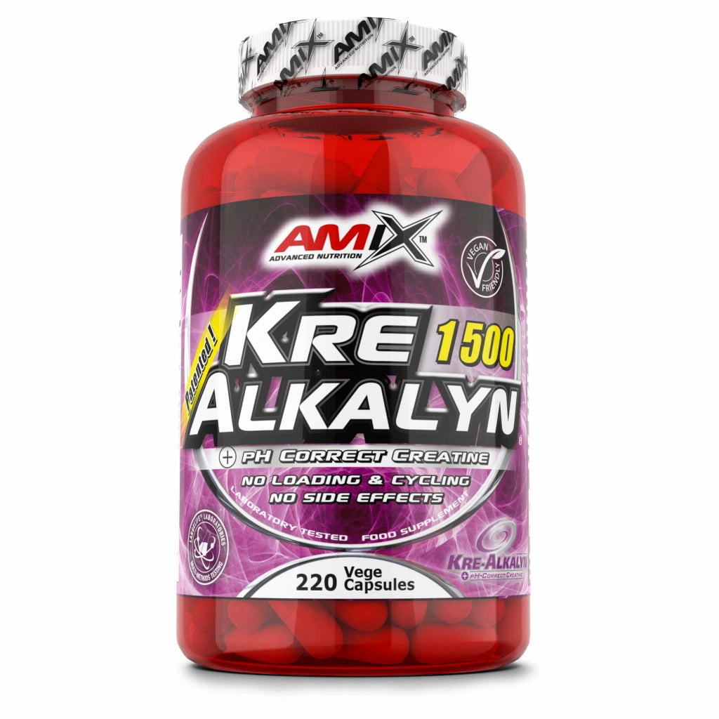 Amix Kre-Alkalyn 120 kapsula – pH Balansirani Kreatin Bez Punjenja