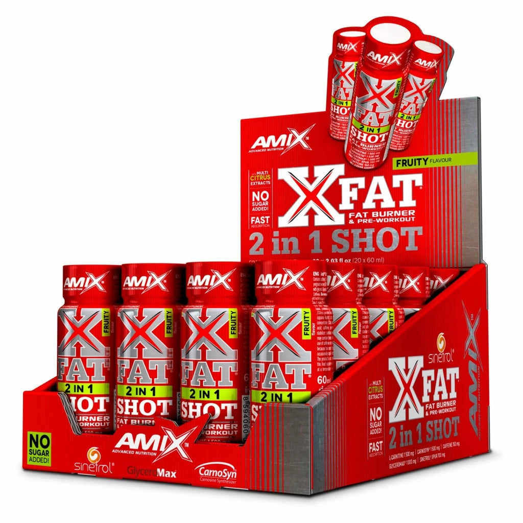 Amix X-Fat 2in1 SHOT 20x60ml – Sagorevač Masti i Pre-Workout u Jednom