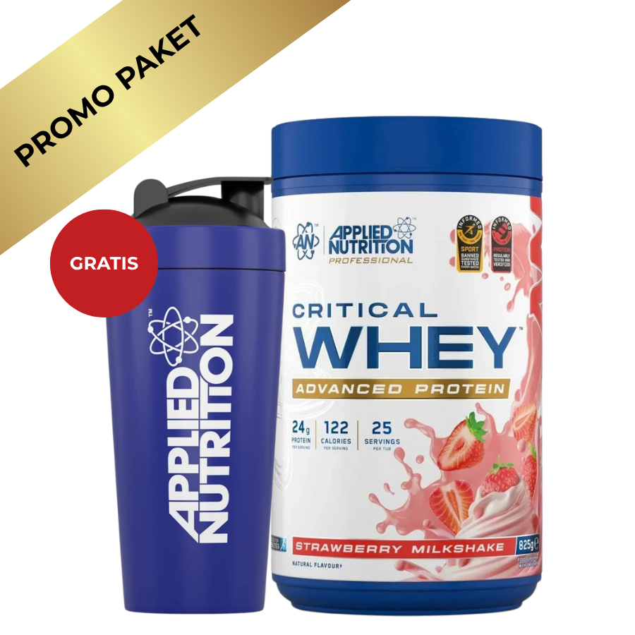 Applied Nutrition Critical Whey 825g + GRATIS metalni shaker – protein za mišiće i oporavak