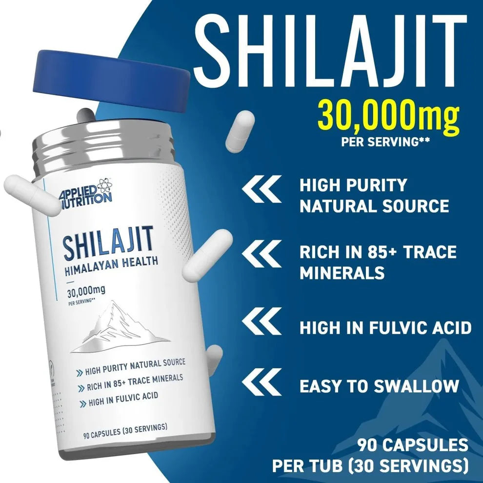 Applied Nutrition Pure Shilajit Capsules – Himalajski šilajit 30.000 mg (90 kapsula) - Dobrobit