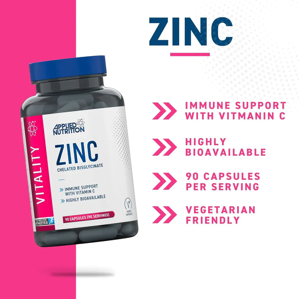 Applied Nutrition Zinc Capsules – Cink + Vitamin C (90 kapsula) - Dobrobit