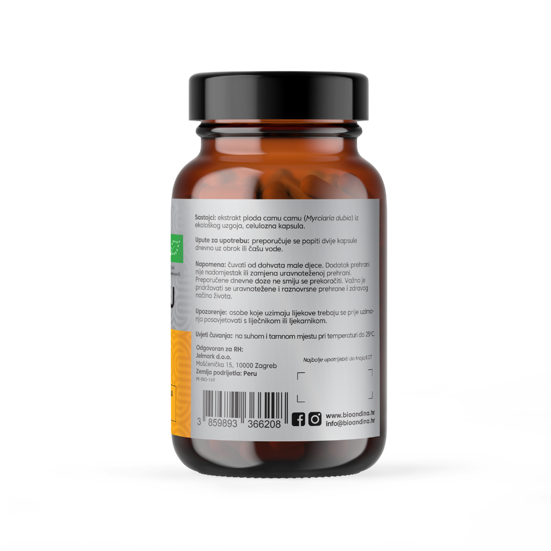 Bioandina Camu Camu Vitamin C Kompleks, 60 Kapsula – 100% Prirodni Vitamin C