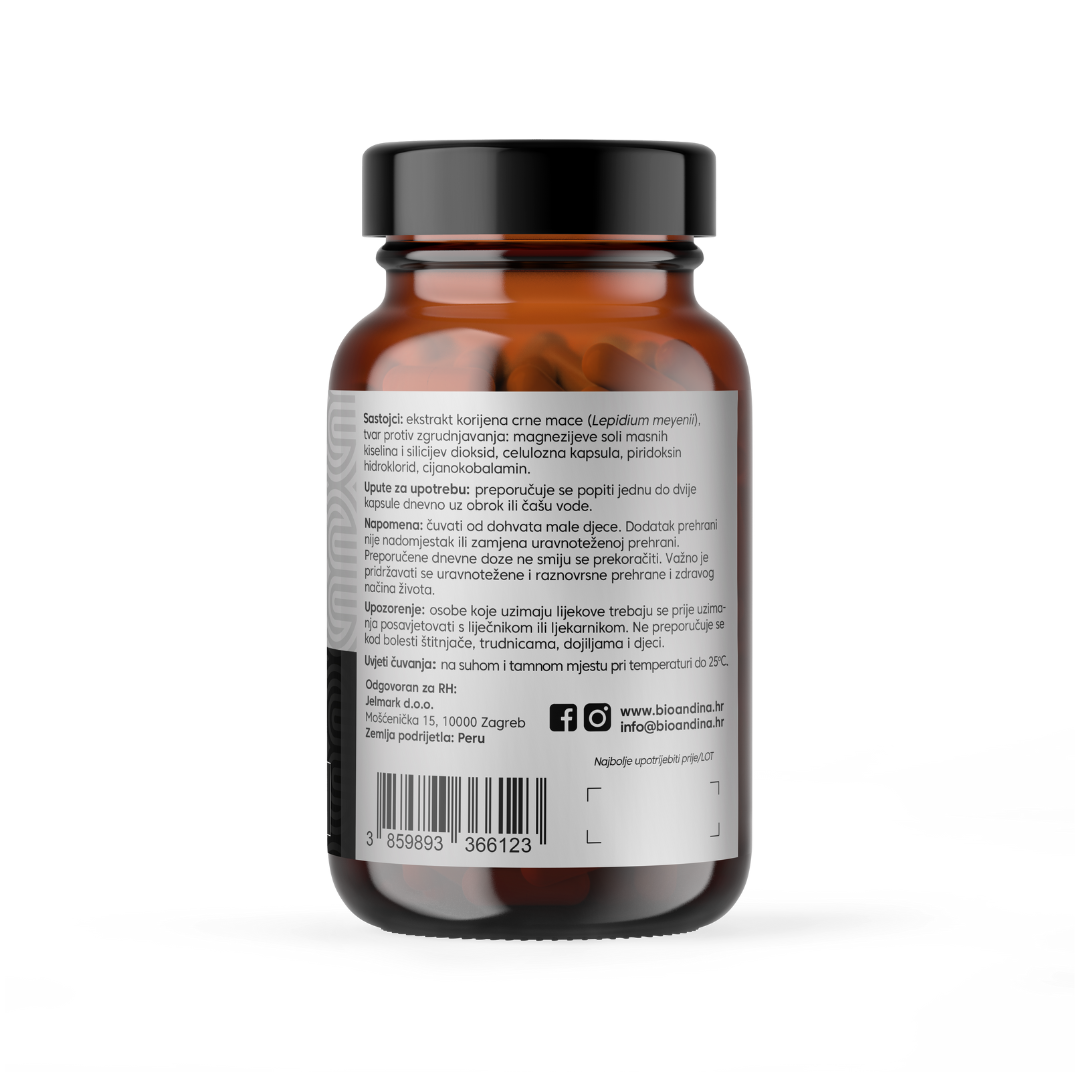 Bioandina Crna Maka Kompleks, 60 Kapsula – Za Plodnost i Mentalni Fokus