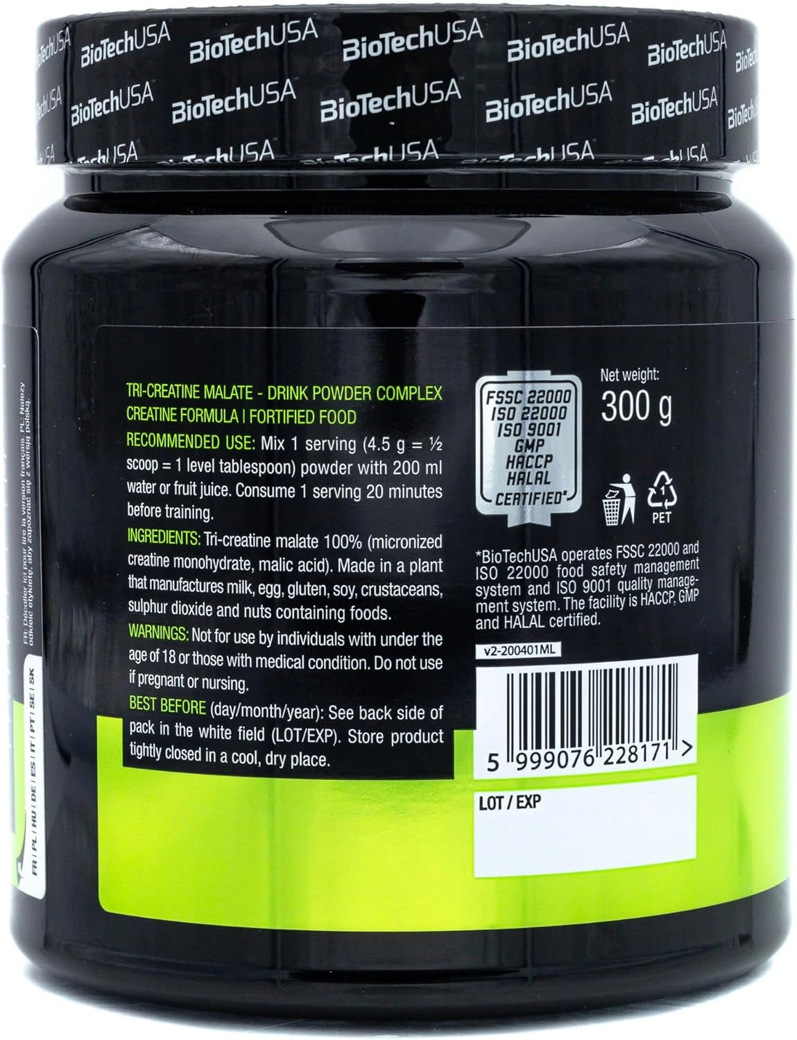 BioTech USA Tri Creatine Malate – trostruka snaga kreatina 4500 mg