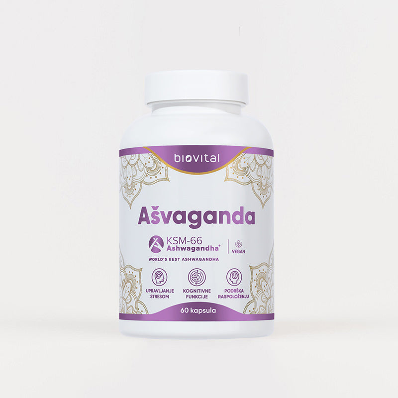 Biovital Ašvaganda KSM-66® + Magnezijum – Protiv stresa – 60 kapsula