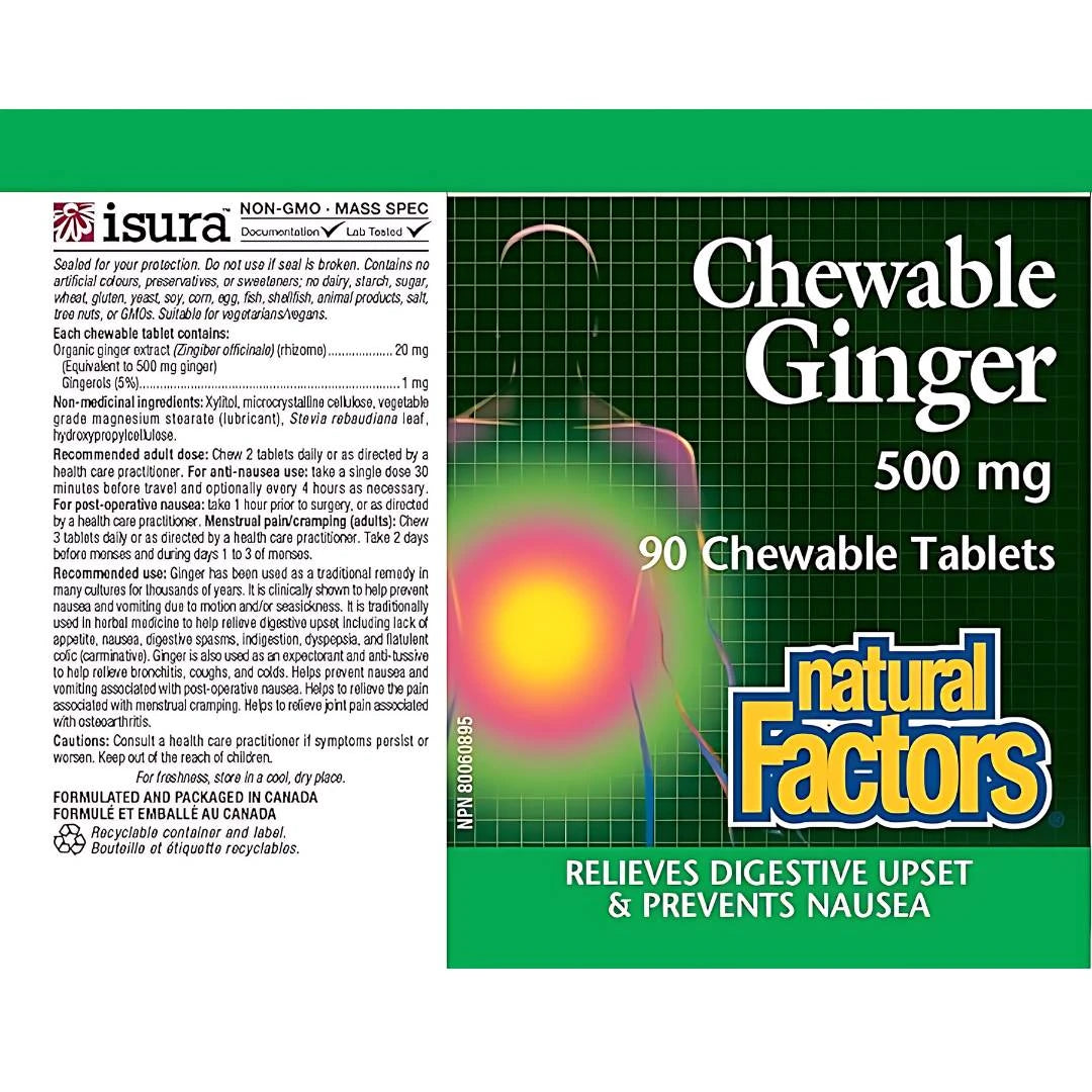 Natural Factors Chewable Ginger 500 mg – đumbir za varenje i mučninu