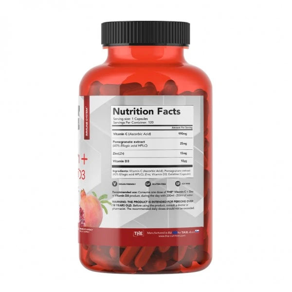 THE Nutrition Vitamin C Complex + D3 + Cink – 100 tableta