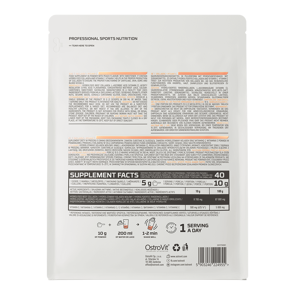 OstroVit Kolagen + Vitamin C 400g – Za Kožu i Zglobove - Dobrobit