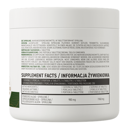 OstroVit Spirulina VEGE 1000 Tableta – Prirodni Izvor Spiruline za Energiju i Vitalnost - Dobrobit
