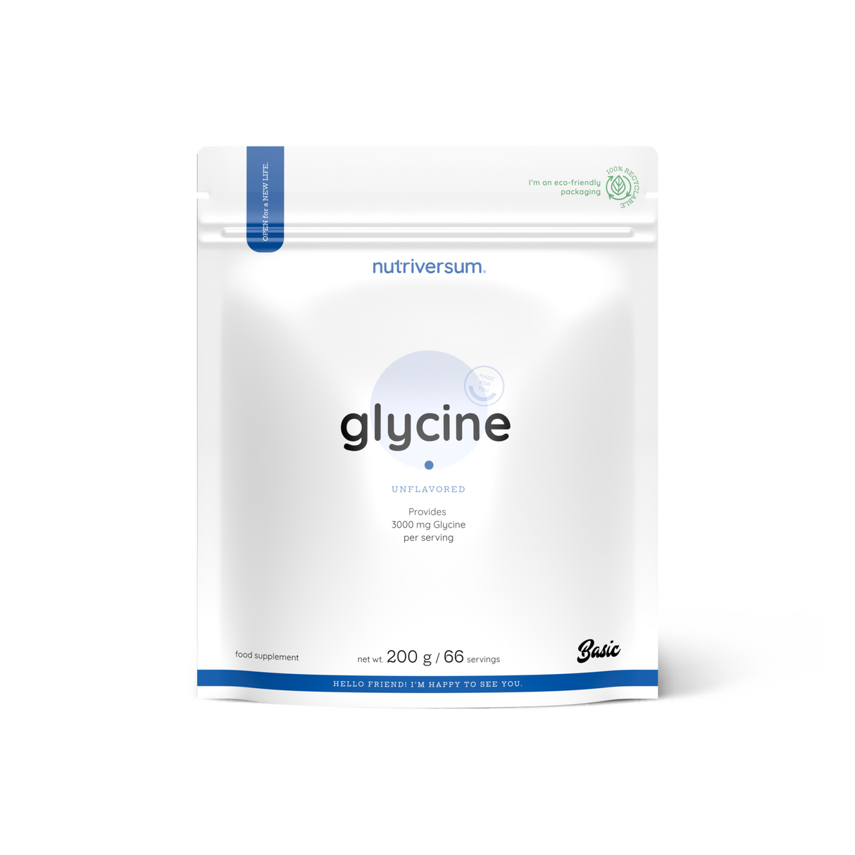 Nutriversum BASIC L-Glicin, 200 g – Podrška Snazi i Regeneraciji