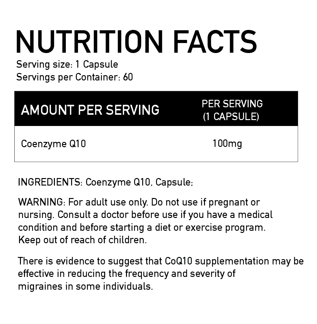 Basic Supplements Koenzim Q10 100mg – Podrška Energiji i Zdravlju Srca