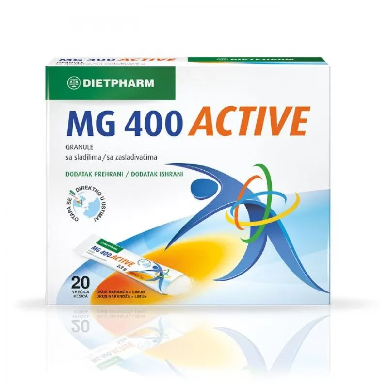 Dietpharm Magnezijum 400 Active - Granule u Kesicama za Energiju i Ravnotežu