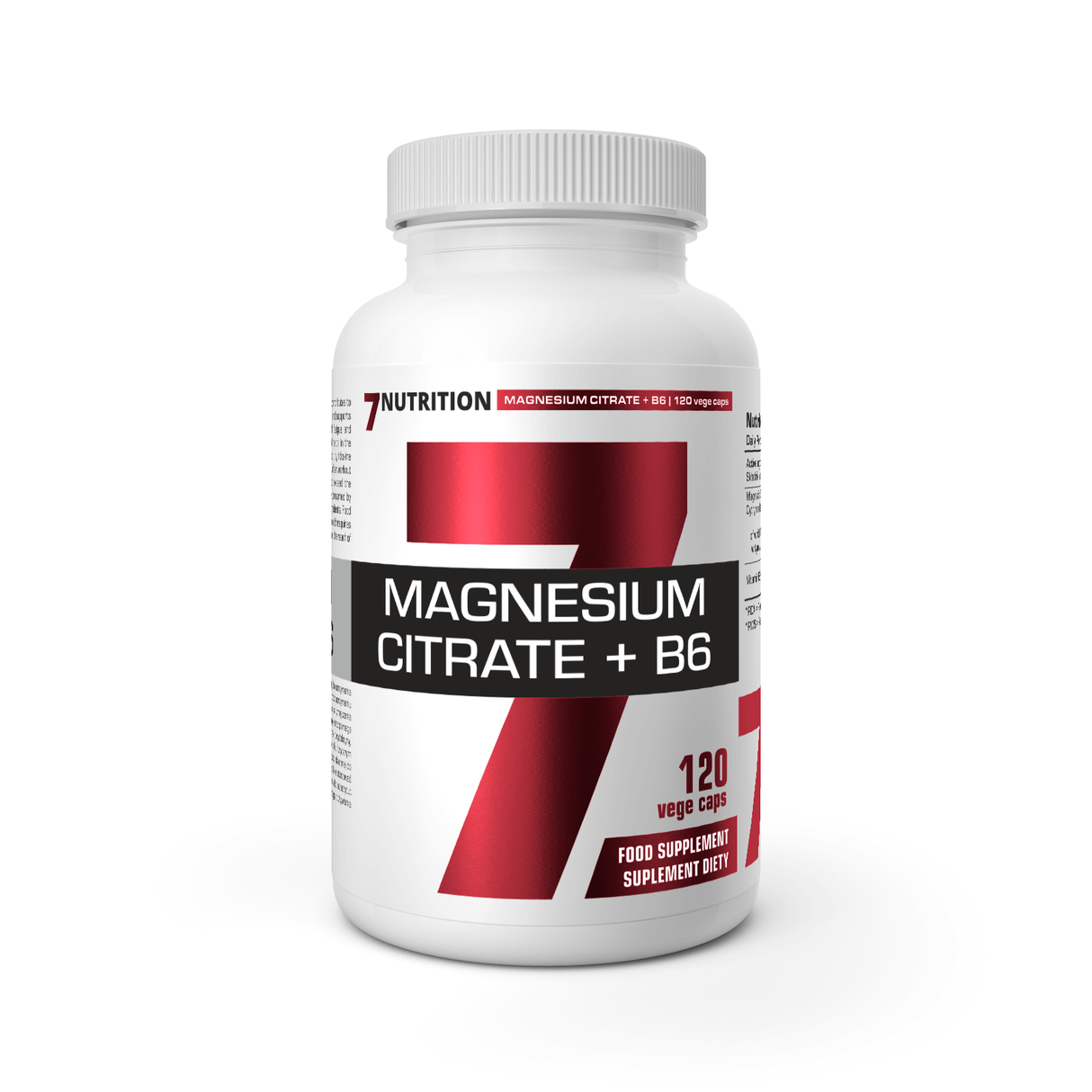 7Nutrition Magnesium Citrate + B6, 120 Kapsula – Podrška Mišićima i Nervnom Sistem