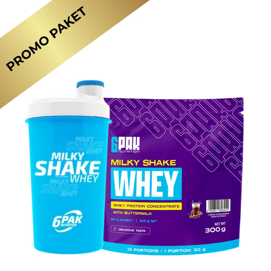 6PAK Milky Shake Whey Čokolada + Šejker - Kremasti Whey Za Brzu Pripremu
