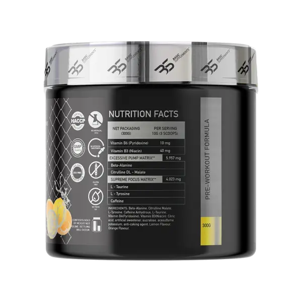 Basic Supplements NO P-5 – Pre-Workout NO Reaktor 300g