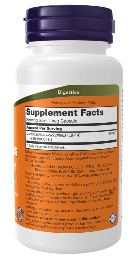 NOW Foods Acidophilus Two Billion, 100 Kapsula – Zdrava Crevna Flora