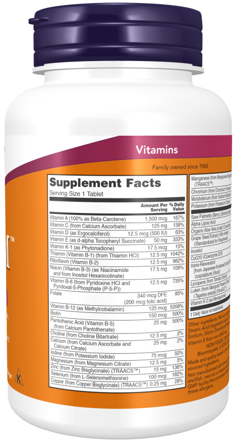 NOW Foods ADAM Multivitamini Za Muškarce – Za Zdravlje, Energiju i Vitalnost