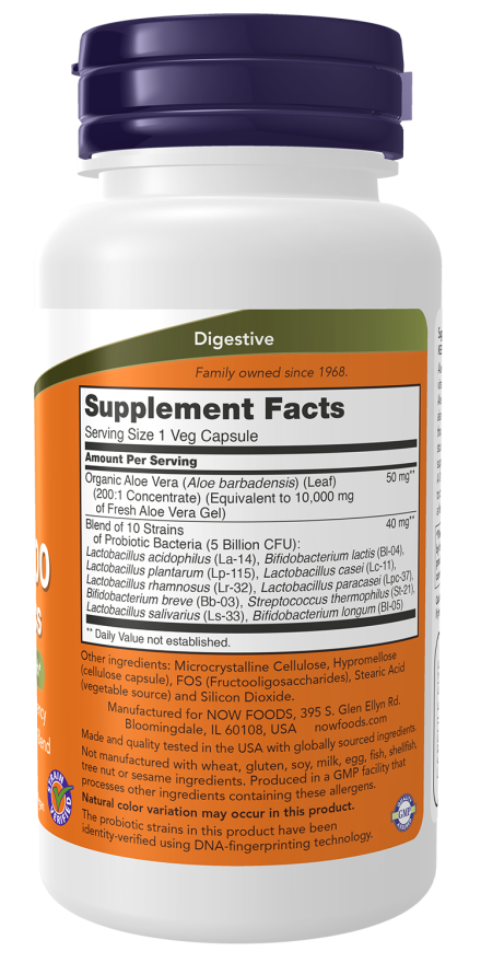 NOW Foods Aloe Vera 10,000 mg Sa Probiotikom – Podrška Za Zdravlje Probavnog Sistema