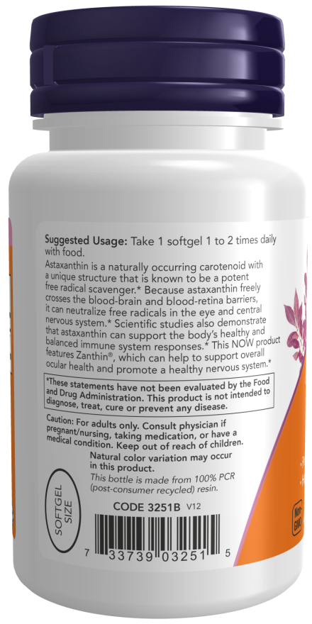 NOW Foods Astaxanthin 4 mg – Moćan Antioksidans za Zdravlje Kože i Očiju - Dobrobit