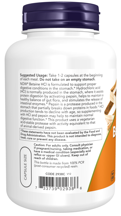 NOW Foods Betaine Hcl 648 mg – Podrška Probavi