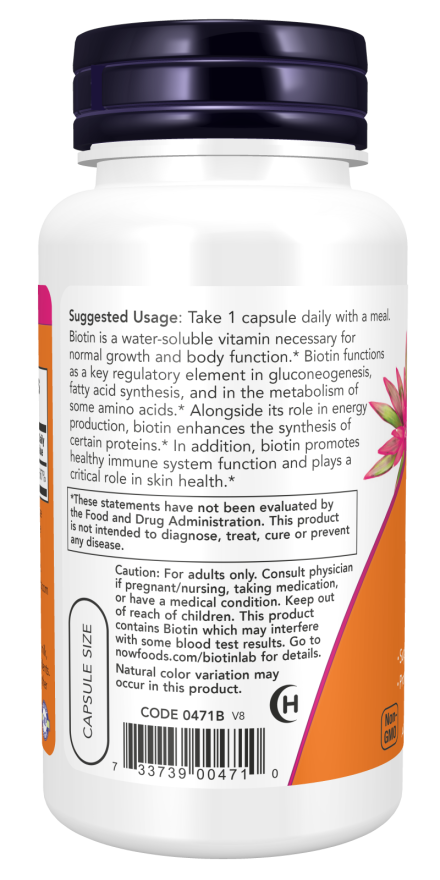 NOW Foods Biotin 5000 mcg – Podrška Energiji i Imunološkom Sistemu - Dobrobit
