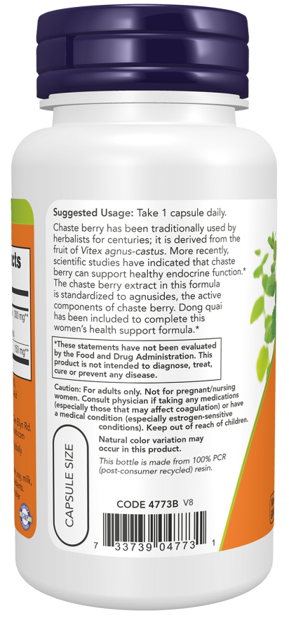 NOW Foods Chaste Berry 300 mg - Endokrina Podrška Za Žene