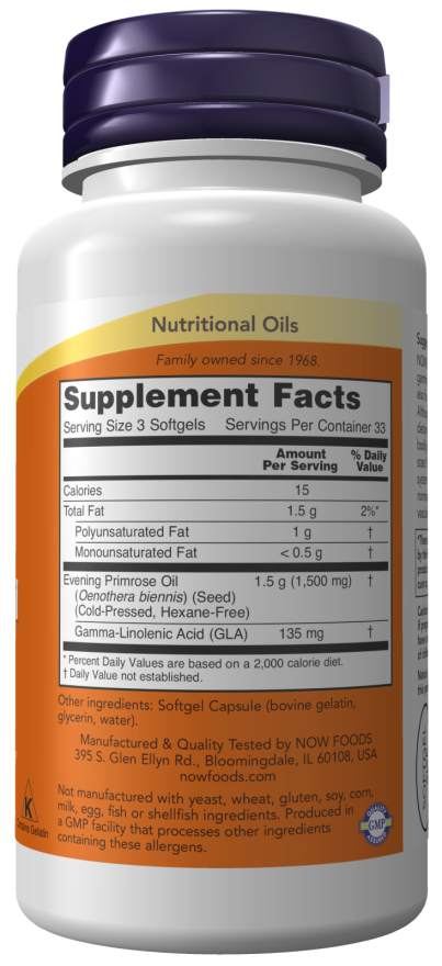NOW Foods Evening Primrose Oil 500 mg - Zdravlje Kože i Ravnoteža Imunog Sistema
