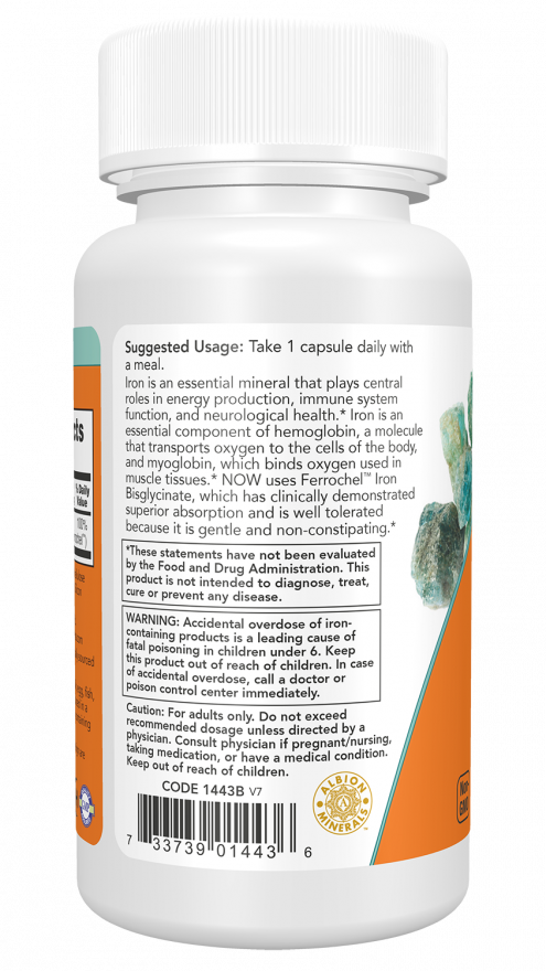 NOW Foods Gvožđe 18 mg – Podrška Energiji i Krvotoku, 120 Kapsula - Dobrobit