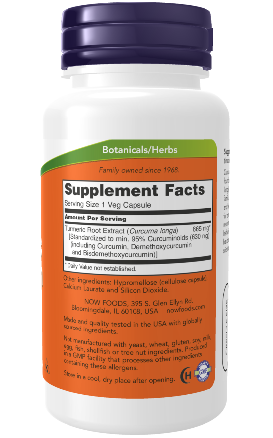 NOW Foods Turmeric Curcumin – Podrška Zglobovima i Antioksidativna Zaštita - Dobrobit