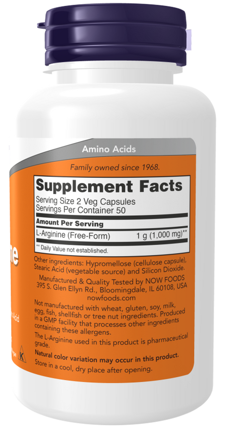 NOW Foods L-Arginine 500 mg – Amino Kiselina Za Bolju Cirkulaciju i Krvni Pritisak