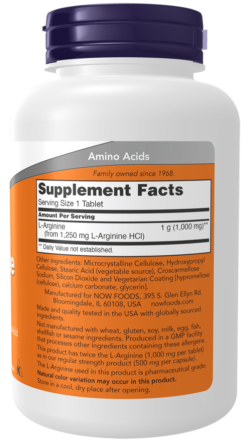NOW Foods L-Arginin Double Strength 1,000 mg – Podrška za Energiju i Cirkulaciju - Dobrobit