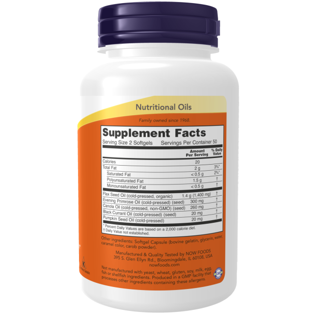 NOW Foods Omega 3-6-9 1000 mg – Za Zdravu Kožu i Imunitet