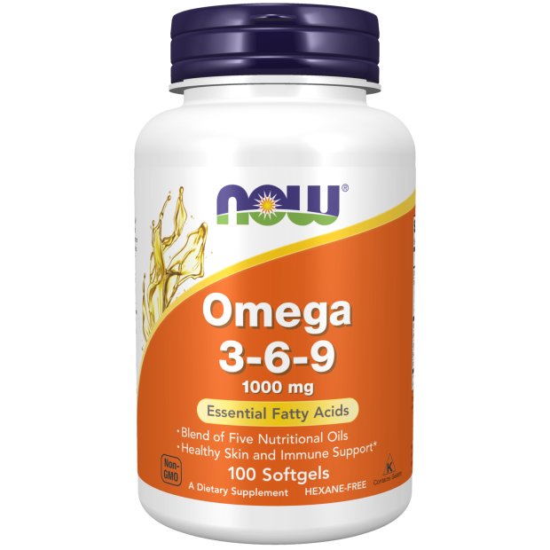 NOW Foods Omega 3-6-9 1000 mg – Za Zdravu Kožu i Imunitet