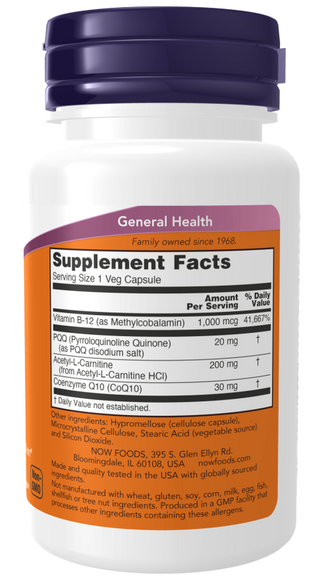 NOW Foods PQQ Energy 10 mg – Podrška Za Energiju i Kognitivnu Funkciju