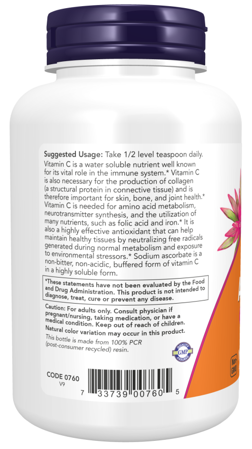 NOW Foods Sodium Ascorbate Powder - Pročišćeni Vitamin C u Prahu