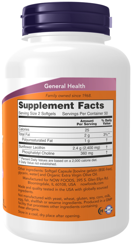 NOW Foods Sunflower Lecithin 1200 mg - Podrška Nervnom Sistemu - Dobrobit