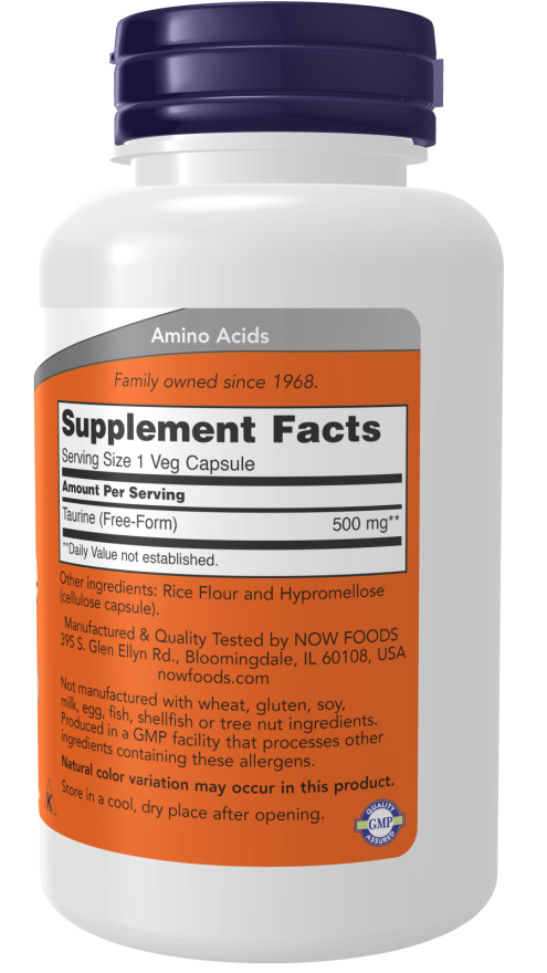 NOW Foods Taurine 500 mg - Amino Kiselina Za Zdravlje Nervnog Sistema