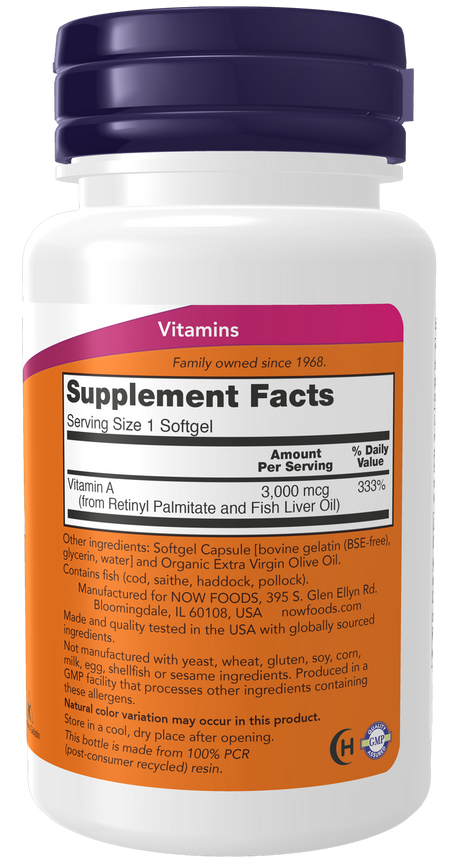 NOW Foods Vitamin A 10,000 IU – Podrška Imunitetu i Vidu - Dobrobit
