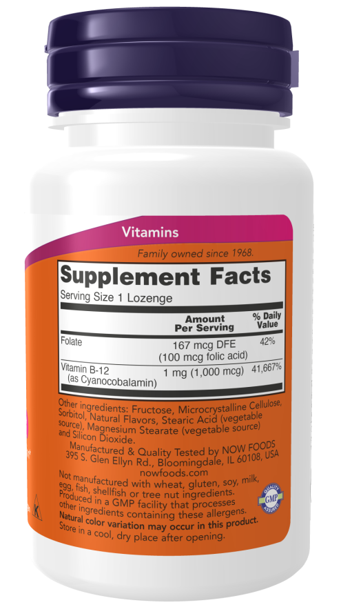NOW Foods Vitamin B-12 1000 mcg – Energija i Metabolizam - Dobrobit