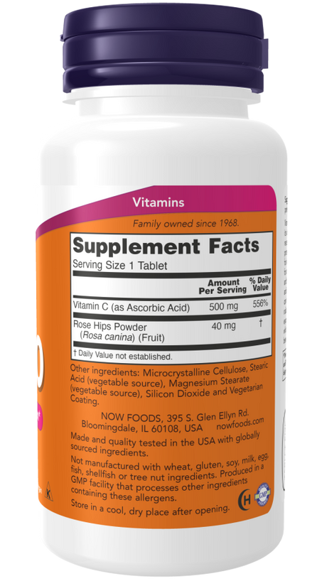 NOW Foods Vitamin C 500 mg Sa Bioflavonoidima i Ekstraktom Šipurka