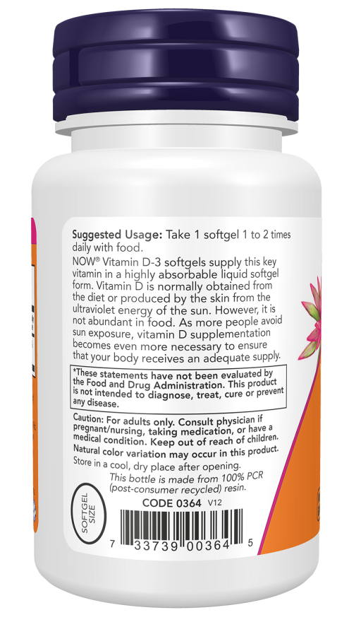 NOW Foods Vitamin D-3 400 IU- Podrška Za Zdravlje Kostiju i Mišića