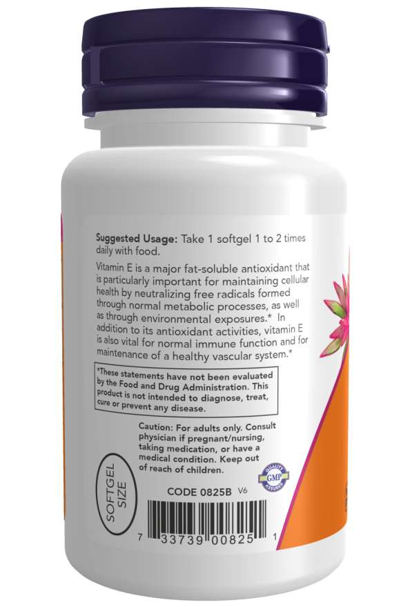 NOW Foods Vitamin E 200 IU Sa D-Alpha Tocopheryl - Prirodni Antioksidans