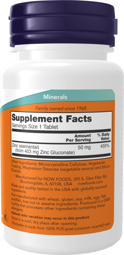 NOW Foods Cink 50 mg– Podrška Imunitetu i Zdravlju Ćelija - Dobrobit