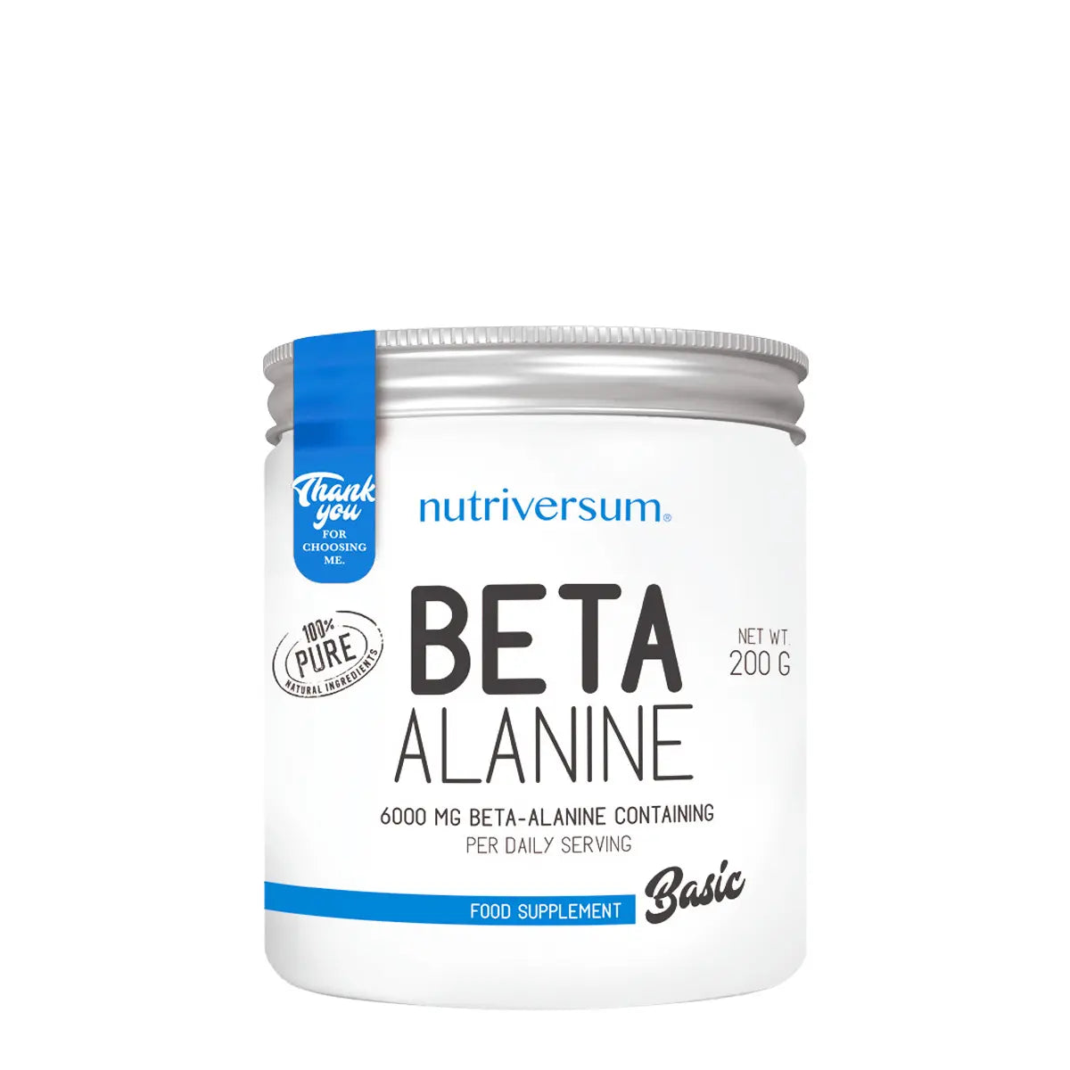 Nutriversum Beta-Alanine 200g – Povećava Izdržljivost i Snagu, Poboljšava Treninge