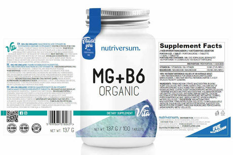 Nutriversum Magnezijum Citrat + Vitamin B6 – Podrška Mišićima i Energetskom Metabolizmu