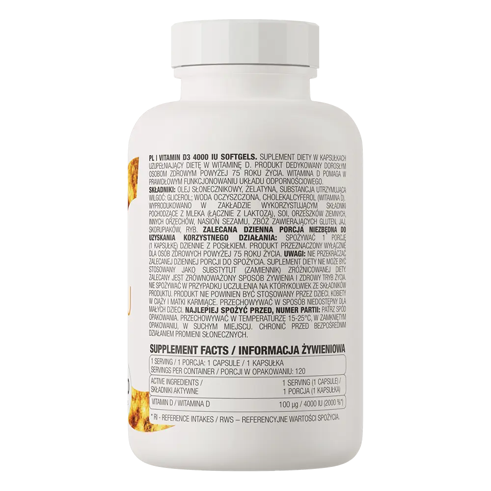 OstroVit Vitamin D3 4000 IU – 120 kapsula za Imunitet i Kosti