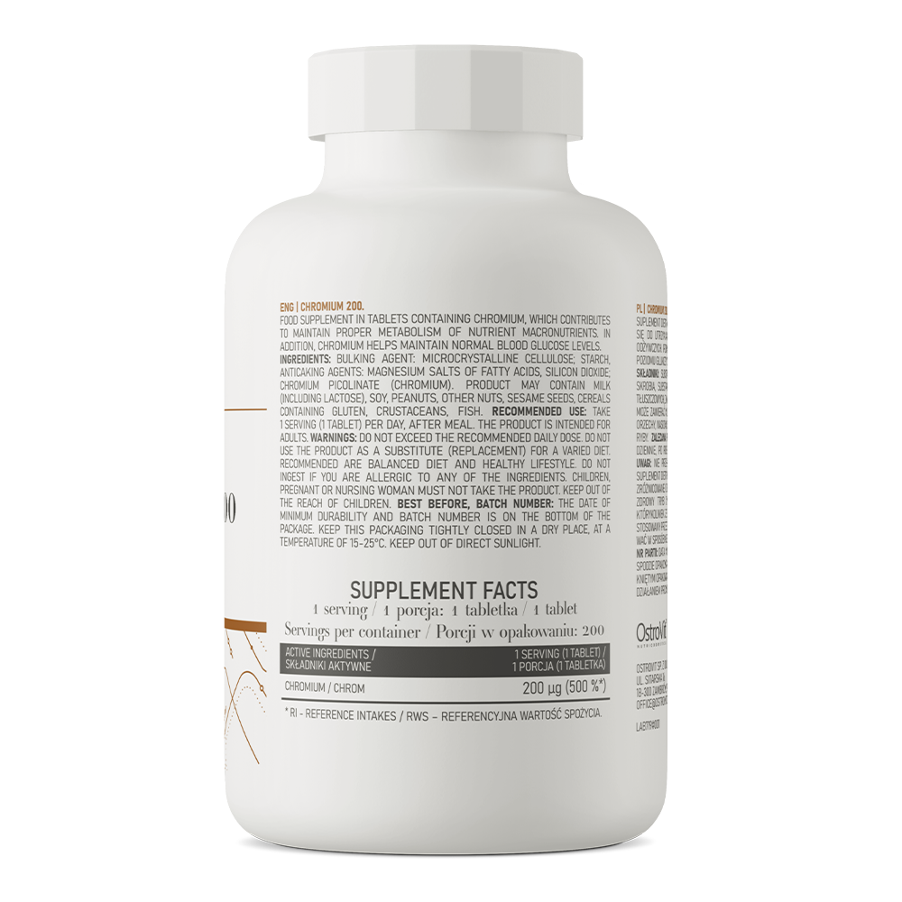 OstroVit Hrom 200 mcg 200 Tableta – Za Metabolizam i Energiju