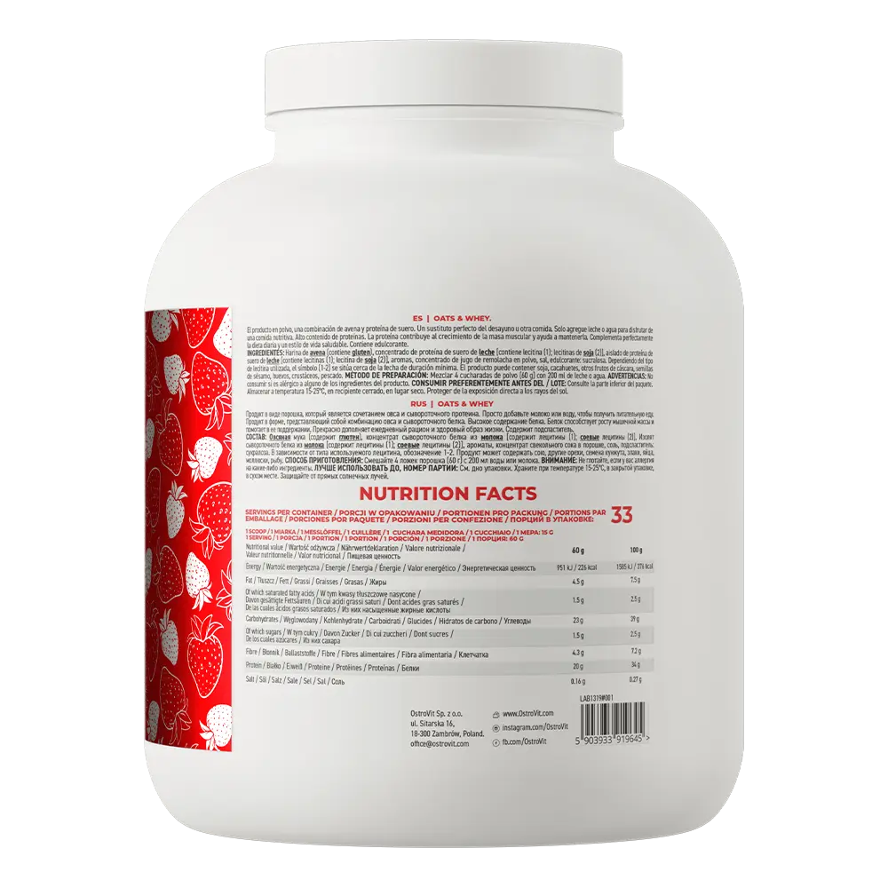 OstroVit OATS & Whey 2kg – Proteinski Ovseni Obrok Bez Šećera